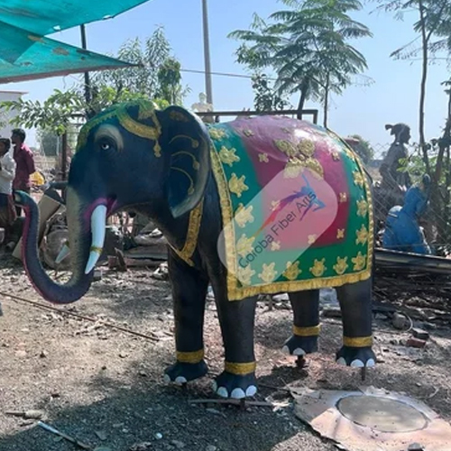 FRP  Fiber Decorative Elephant Statue 5 feet Trunk Down