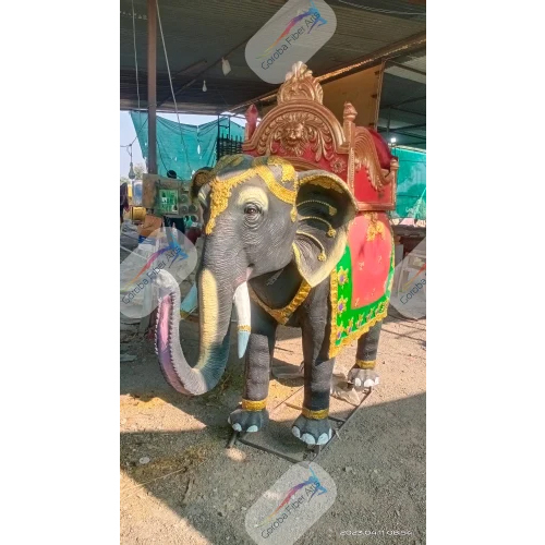 FRP  Fiber Decorative Ambari Elephant Statue 5.5 feet