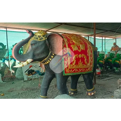 FRP  Fiber Decorative Elephant Statue 8 feet trunk up