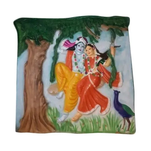 Fiber Radha Krishna Wall Statue - Application: Decoration