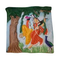 Fiber Radha Krishna Wall Statue