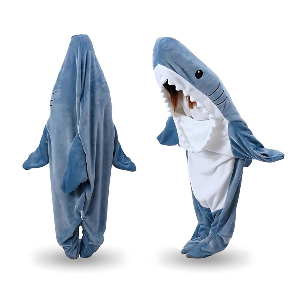 Plush Wearble Shark Blanket - Color: Multi