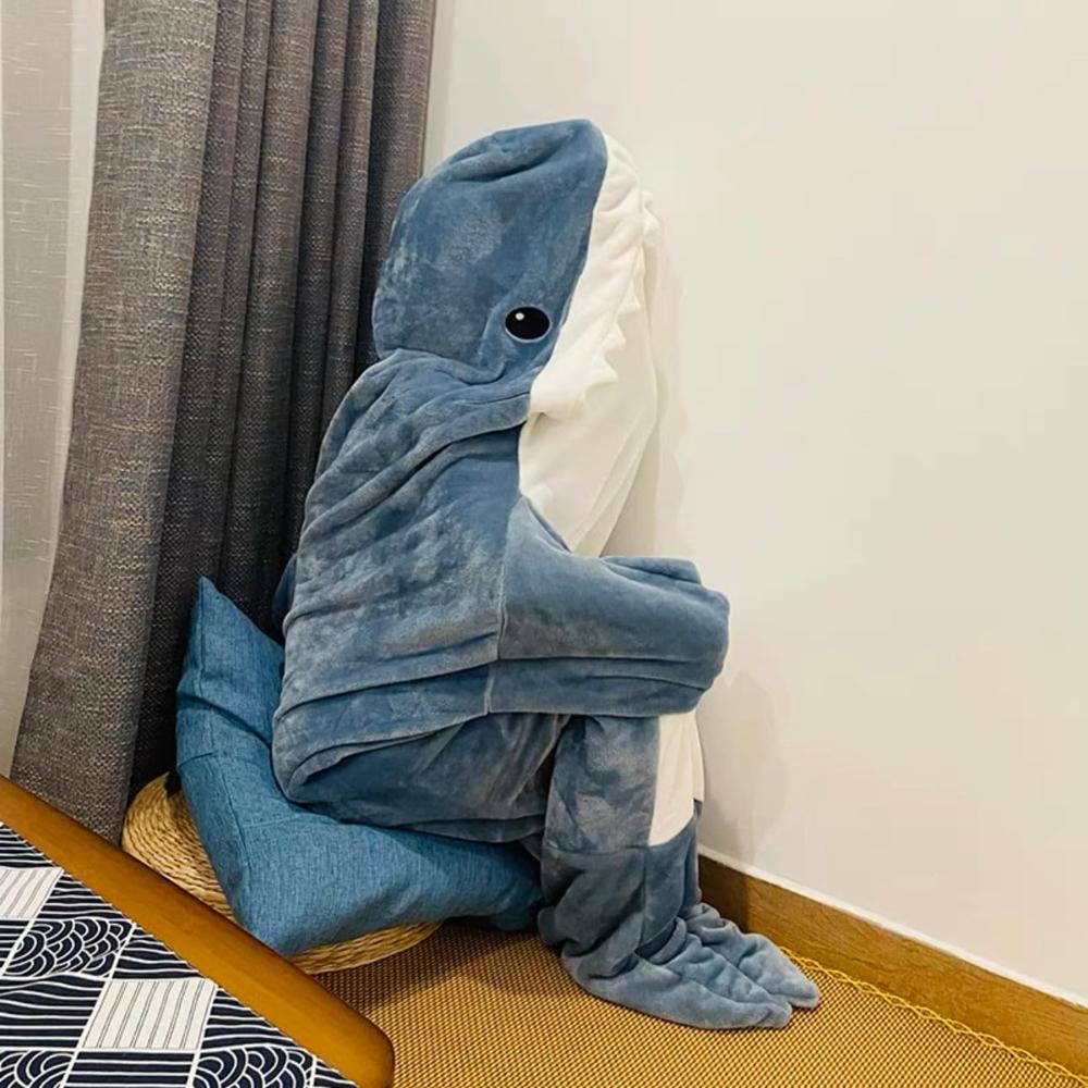 Plush Wearble Shark Blanket - Color: Multi