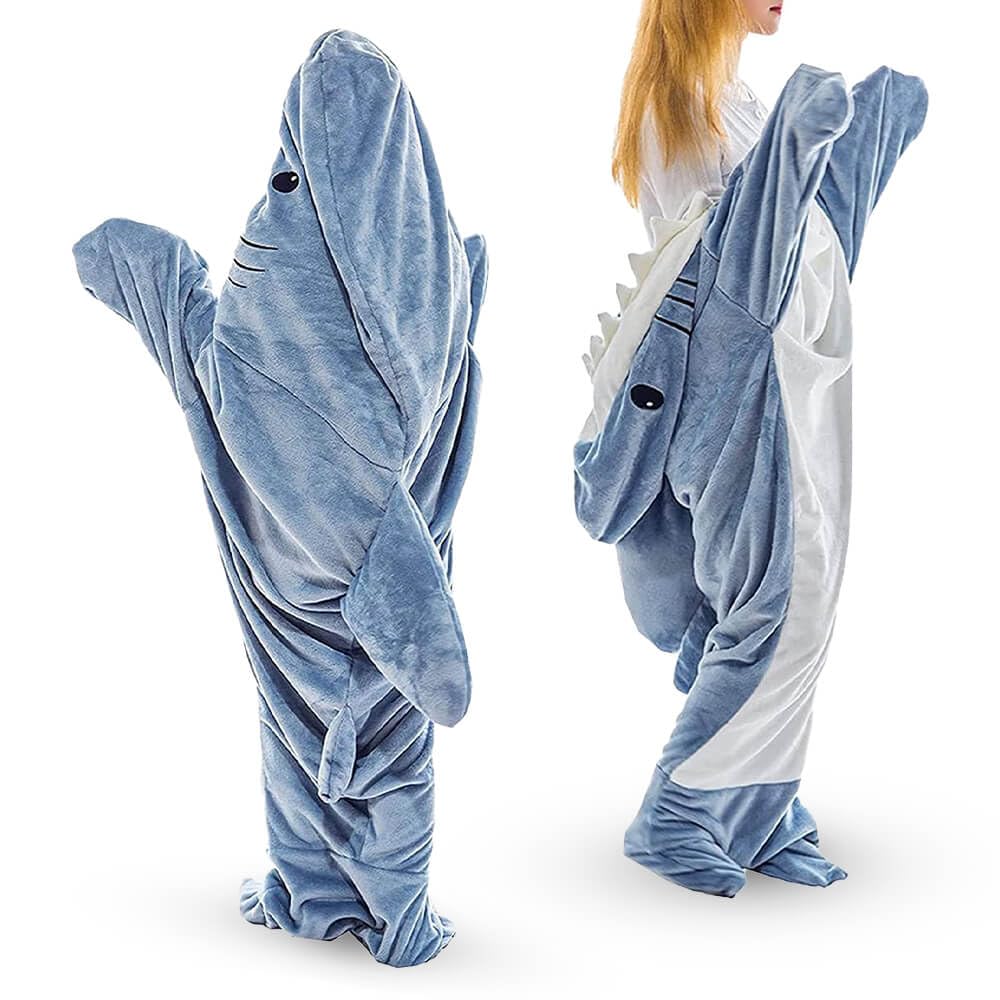 Plush Wearble Shark Blanket - Color: Multi