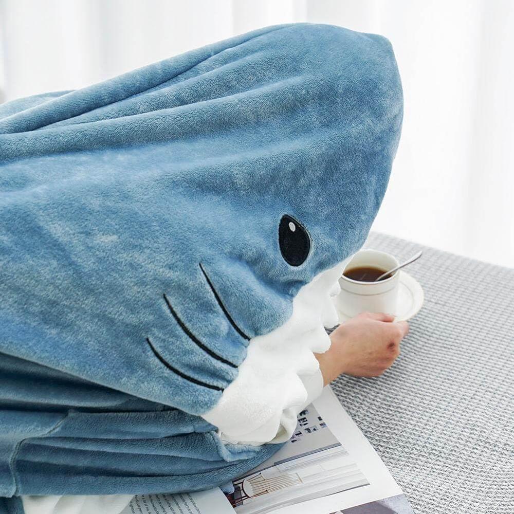 Plush Wearble Shark Blanket - Color: Multi