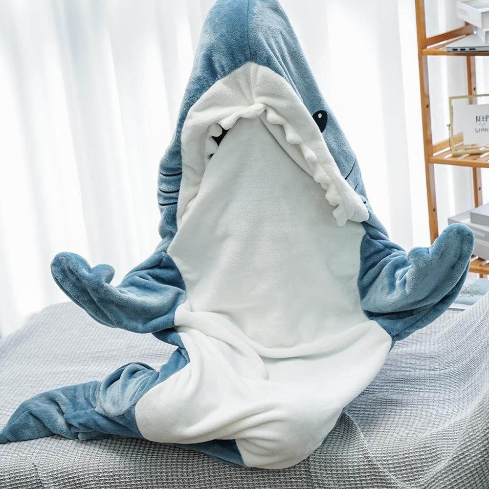 Plush Wearble Shark Blanket - Color: Multi