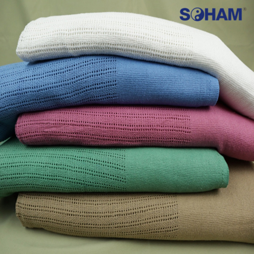 PR-1012-COTTON लेनो वीव थर्मल कंबल,