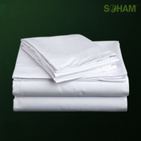 Pr-1003-hospital White Bed Sheet - 100% Combed Cotton, 90x60 Inch, White Color | Washable, Soft Woven Texture, Hypoallergenic, Durable, & Breathable