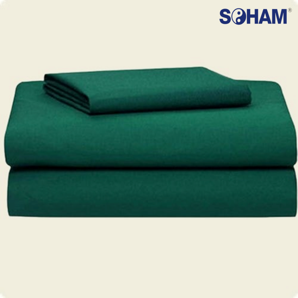 PR-1001-Cotton Hospital Vat Dyed Bedsheets - Single Size 90x60 Inch, Vat Green Color, 180 GSM, Soft Combed Cotton, Easy Care, Hypoallergenic
