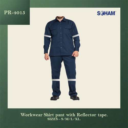 Industrial Workwear Shirt Pant With Reflector Tape - Color: Different Available