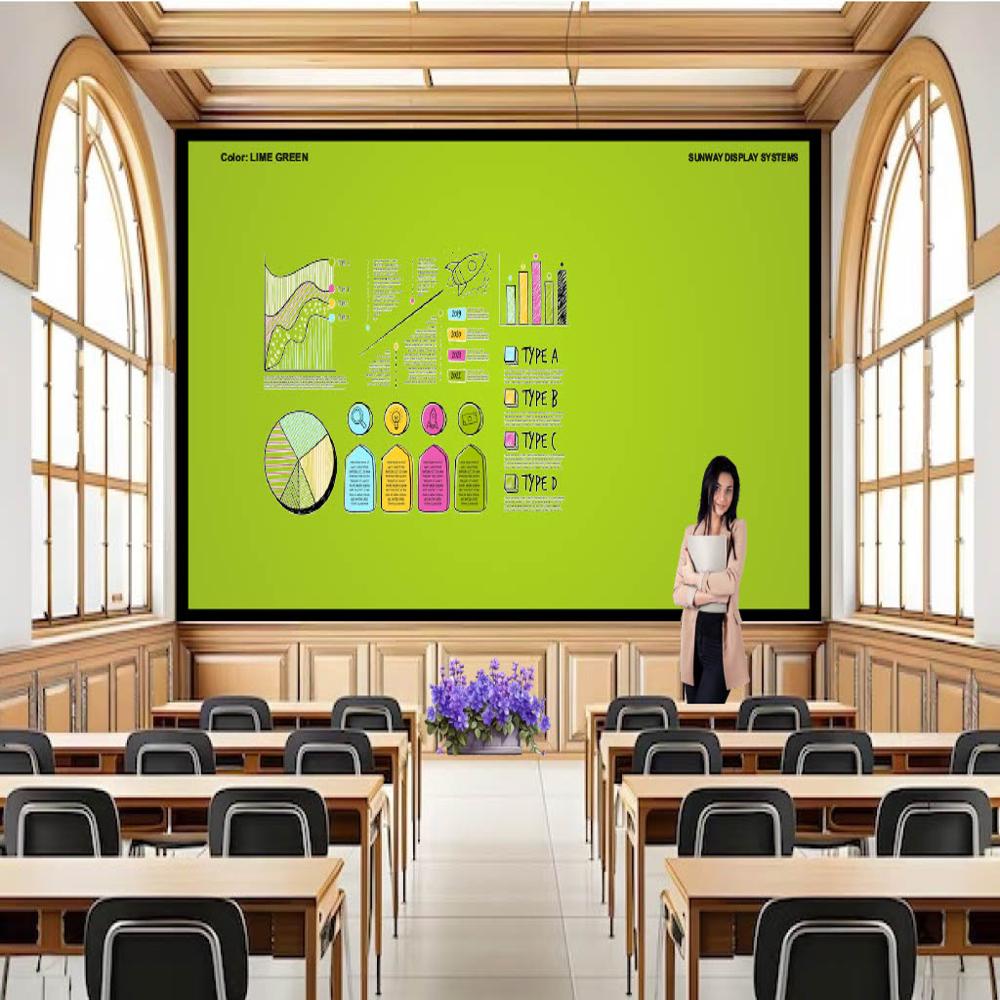 MAGNETIC GLASS WRITING BOARD LIME GREEN WITH BLACK FRAME