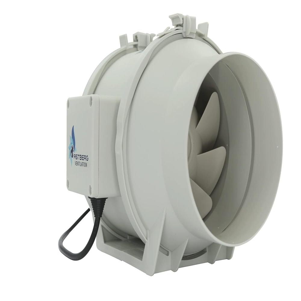 ASTBERG AF150 (150mm/6 INCH) 530Cmh/311Cfm Inline Exhaust Circular Inline Fan Fresh Air System White