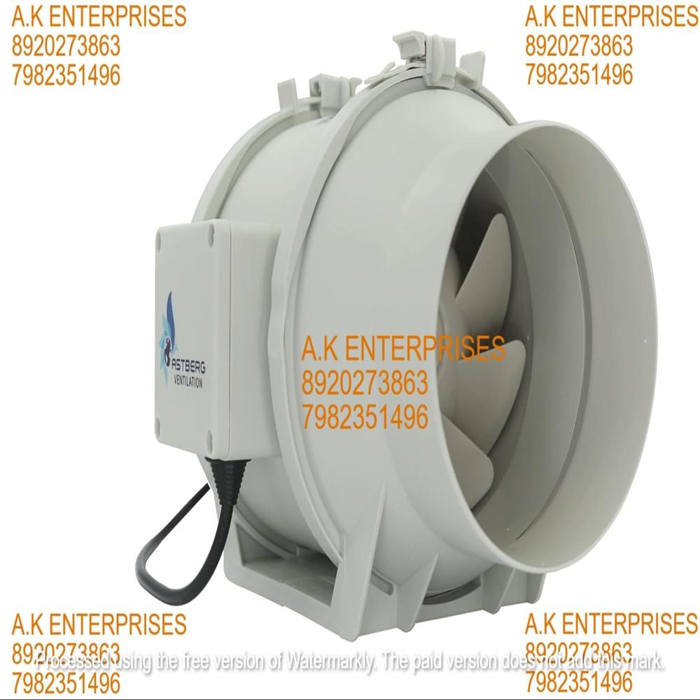ASTBERG AF150 (150mm/6 INCH) 530Cmh/311Cfm Inline Exhaust Circular Inline Fan Fresh Air System White
