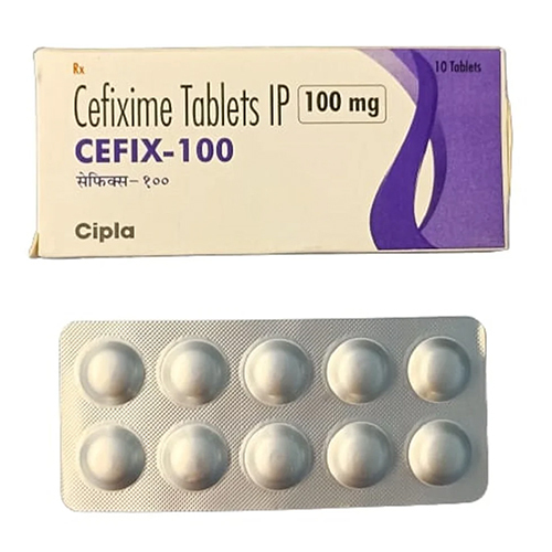 Cefixime Antibiotic Tablets - 100 Mg Dosage, Pack of 10 Pieces | Suitable for Adults, Room Temperature Storage