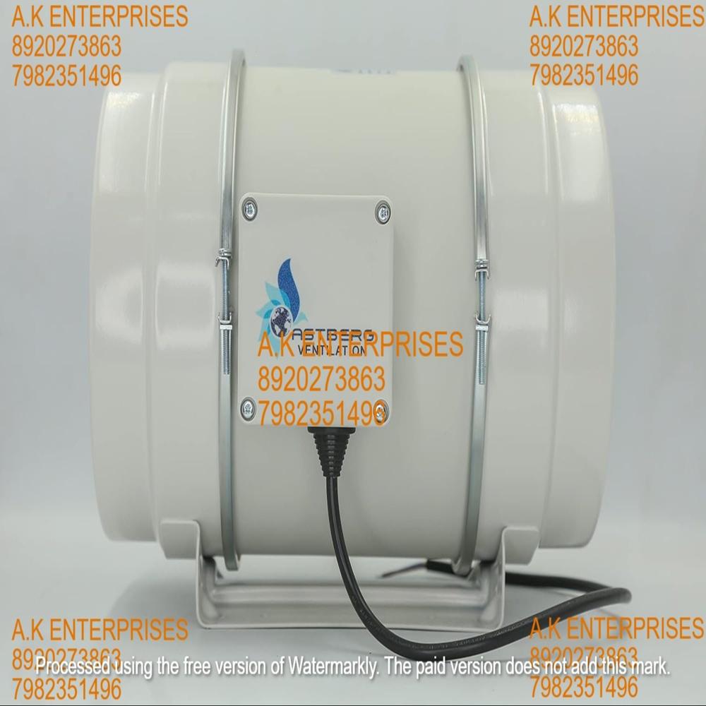 ASTBERG  AF200 (200mm/8INCH) (840CMH/494CFM) Silent Mix Flow Exhaust Inline  Fresh Air System