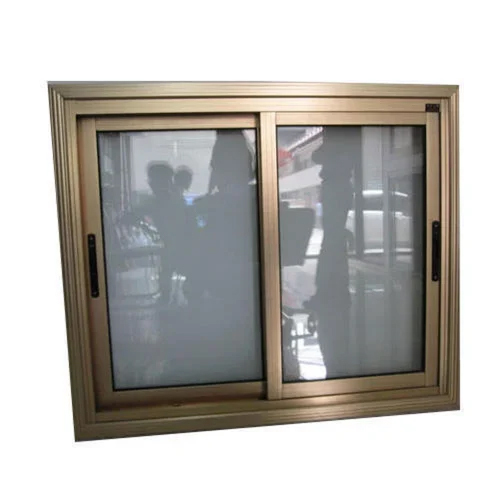 Designer Aluminium Sliding Window - Aluminum, Customized Size, Sleek Grey Color | Easy One-Hand Operation, Powder Coated Finish, Fiberglass Screen Netting