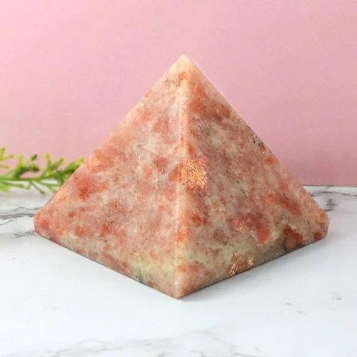 Orange Sunstone Pyramid - Hardness: High