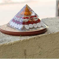 Natural Orgone Gomti Chakra Sri Yantra Pyramid - High Hardness Crystal Material, Standard Size, Transparent Color | Amplifies Energy, Enhances Balance And Harmony
