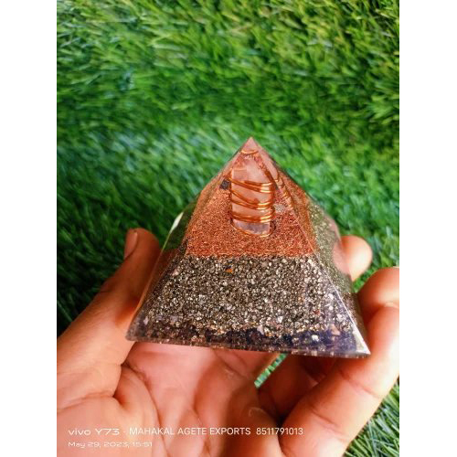 Peru Pyrite Orgonite Piramind - High Hardness Material, Standard Size, Stunning Purple Color | Pyramid Shape Enhances Energy Balancing