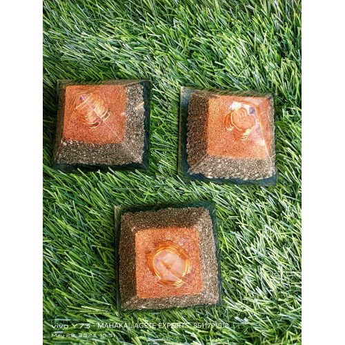 Peru Pyrite Orgonite Piramind - High Hardness Material, Standard Size, Stunning Purple Color | Pyramid Shape Enhances Energy Balancing