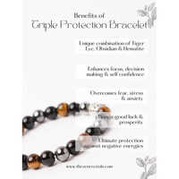 Triple Protection Bracelet 8mm - High-grade Tiger Eye Stones, Multicolor Design, Round Shape | Durability For Everyday Wear, Spiritual Significance
