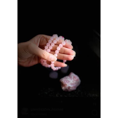 Rose Quartz Healing Bracelet - High Hardness Round Pink Stones | Emotional Soothing Style Statement Unisex Accessory For All Occasions