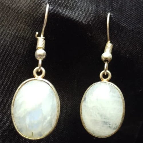 White Moonstone Earring - Grade: A