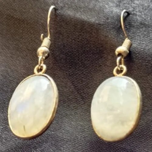 White Moonstone Earring - Grade: A