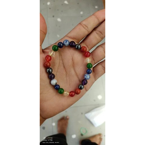 Natural 7 Chakra Healing Bracelet 8Mm - Stone Color: Multicolour