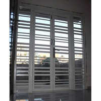 Balcony Opening Glass Door - Aluminum, Powder Coated White Finish | Modern Design, Polished Durability, Carpenter Assembly, Residential Use