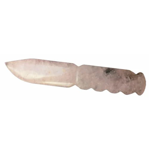 6 Inch Light Pink Rose Quartz Knife - Hardness: High