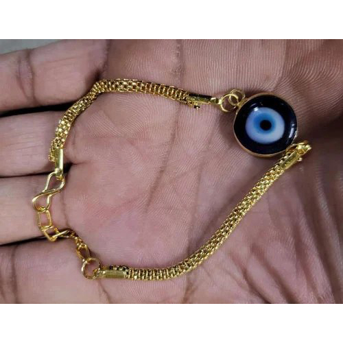 Evil Eye Bracelet Golden Chain - Hardness: High