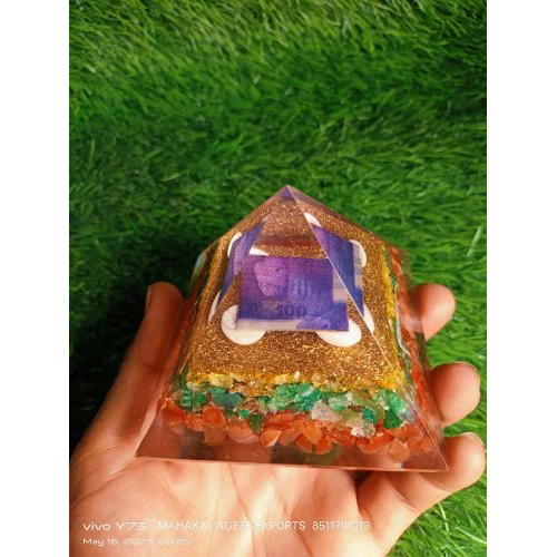 Crystal Orgonite Pyramid - Size: Standard
