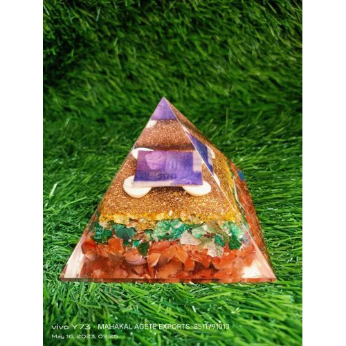 Crystal Orgonite Pyramid - Size: Standard
