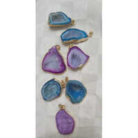 Gemstone healing pendant silver plating