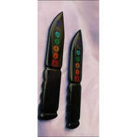 Natural black agate healing Knife size 6 inch 7 Chakra carving super quality fancy designs in stock