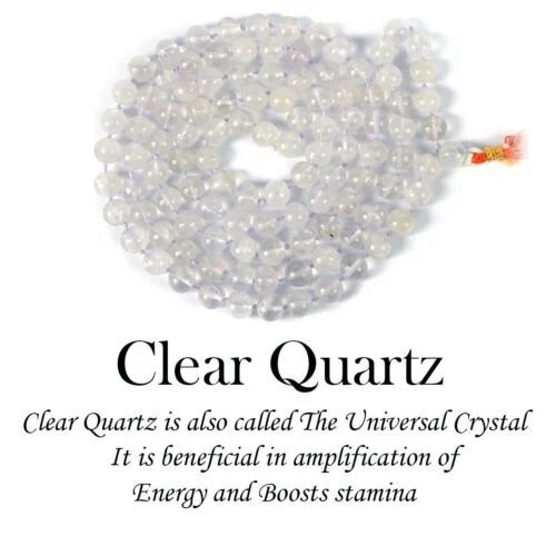 Crystal Clear Jap Mala - High-quality Transparent Material Standard Size 108 Round Beads For Meditation And Mantra Recitation