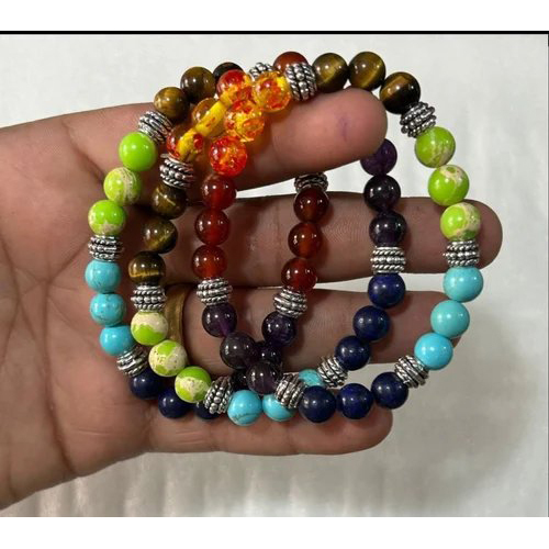 7 Chakra Healing Bracelet 8Mm - Hardness: High