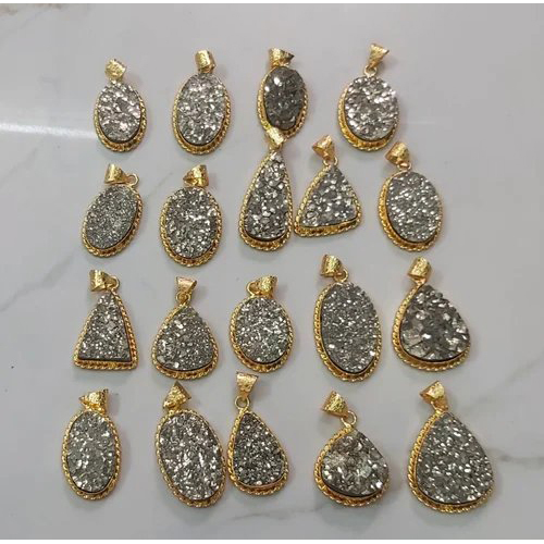 Peru Pyrite Pendants - Artificial Stone Type: Crystallized Glass Stone