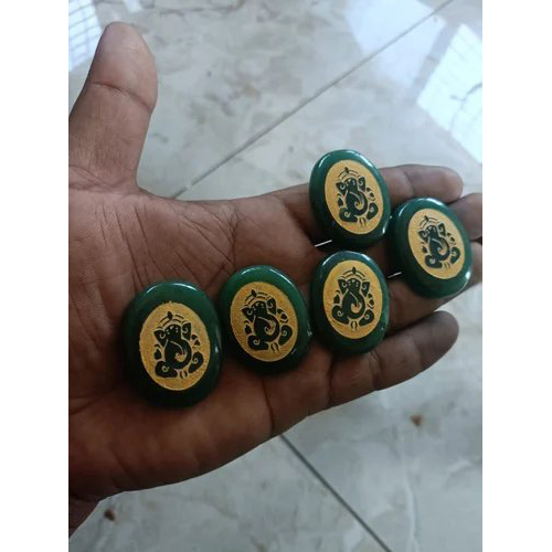 Green Zed Zibu Coins - Gemstone Material, Convenient Size, Luxurious Gold Coating, Green Color, Eco-friendly, Hygienic, Moisture-proof