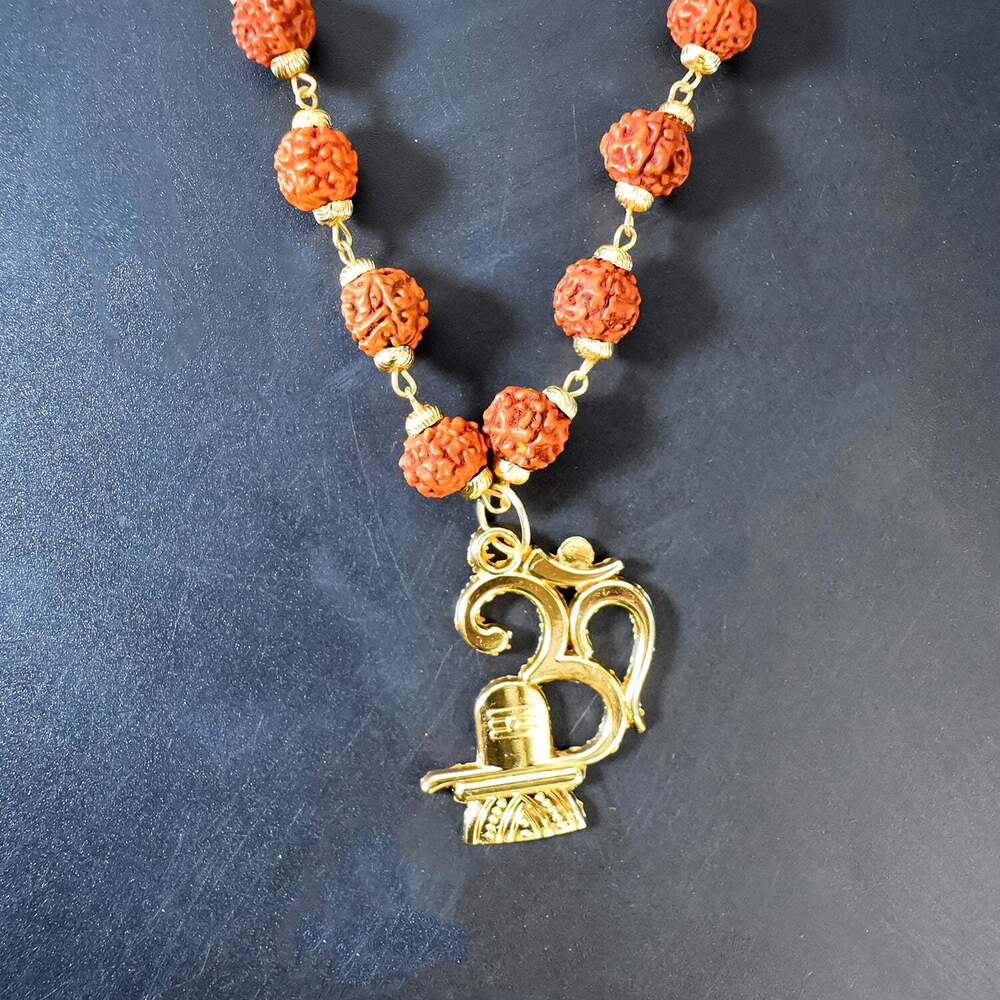 Om Pendant with Rudraksha and Shivlings