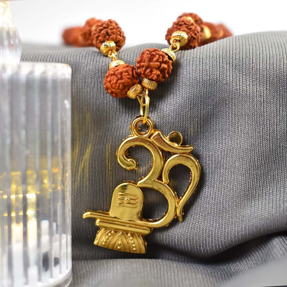 Om Pendant with Rudraksha and Shivlings