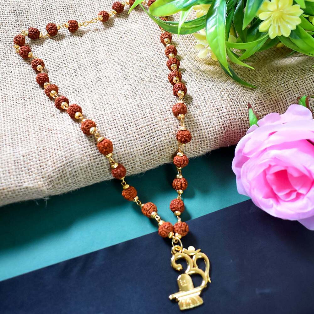 Om Pendant with Rudraksha and Shivlings