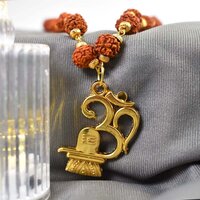 Om Pendant with Rudraksha and Shivlings