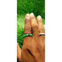 New Ring 4mm Round Beats - Polished Design, 4mm Size With Green & Blue Solid Surface Artificial Stones, 1mm Thickness