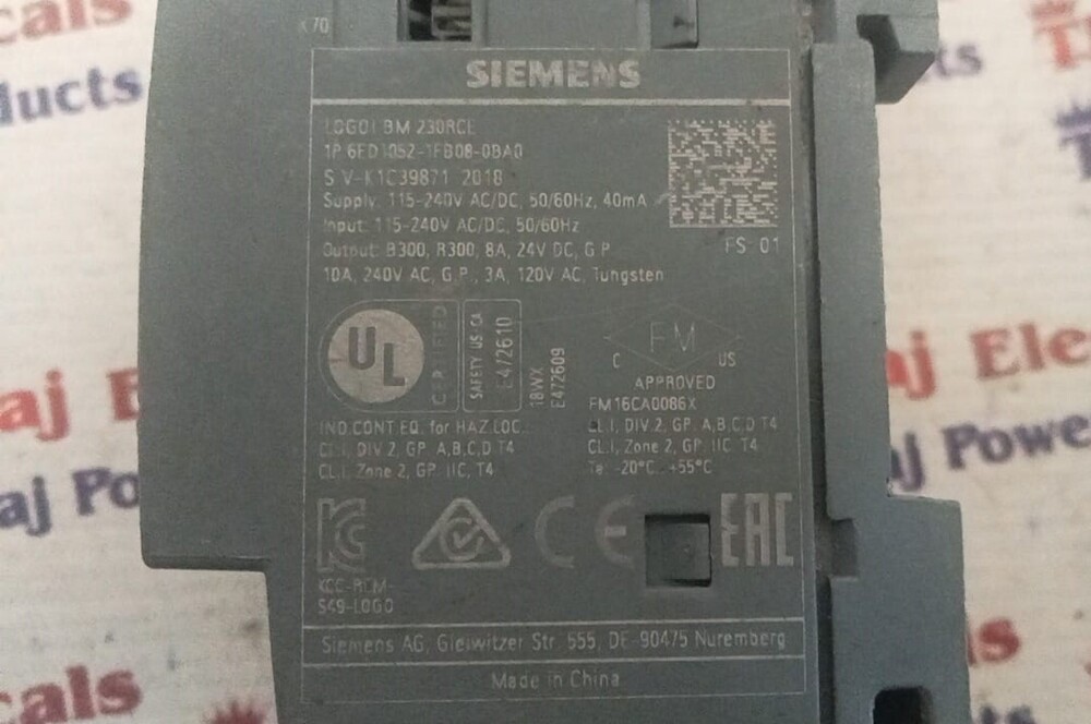 SIEMENS 6ED1052-1FB08-0BA0 LOGO MODULE