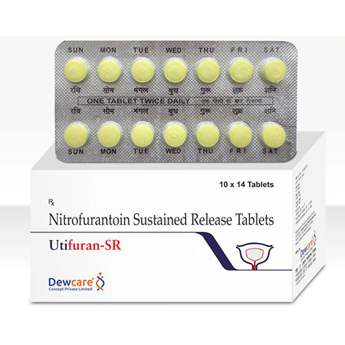 यूटिफ्यूरान-एसआर टैबलेट - 100mg नाइट्रोफ्यूरेंटोइन आई.पी. (एसआर) | मूत्र मार्ग के संक्रमण के लिए प्रभावी राहत, सुविधाजनक टैबलेट रूप, ठंडी और सूखी जगह पर रखें