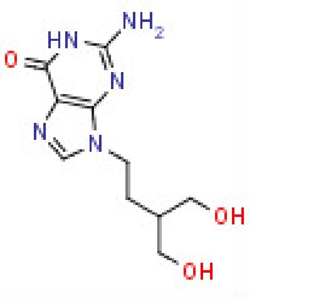 2-Amino-9-(4-hydroxy-3-(hydroxymethyl)butyl) -1,9-dihydro-6H-purin-6-one