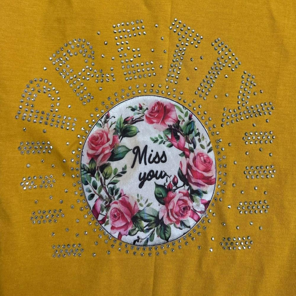 Rhinestone Digital Sticker - 12mm Thickness, Multicolour Hotfix Transfer | Ideal For Girls' Kids Wear And Ladies' Tops