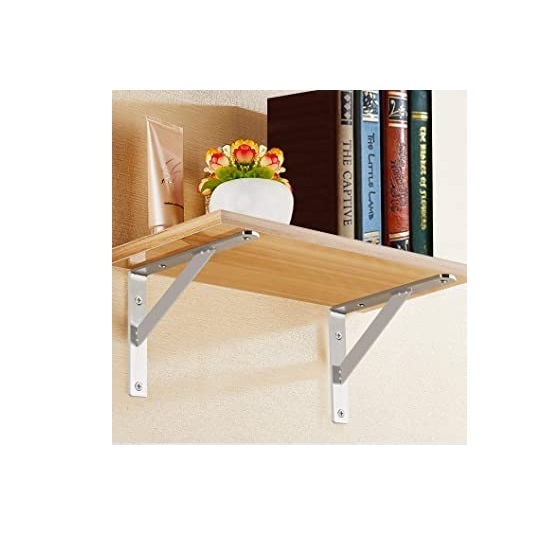 2Pack 14inch Triangle Bracket Shelf Bracket, Max Load 400 lb Heavy Duty Stainless Steel Right Angle Bracket